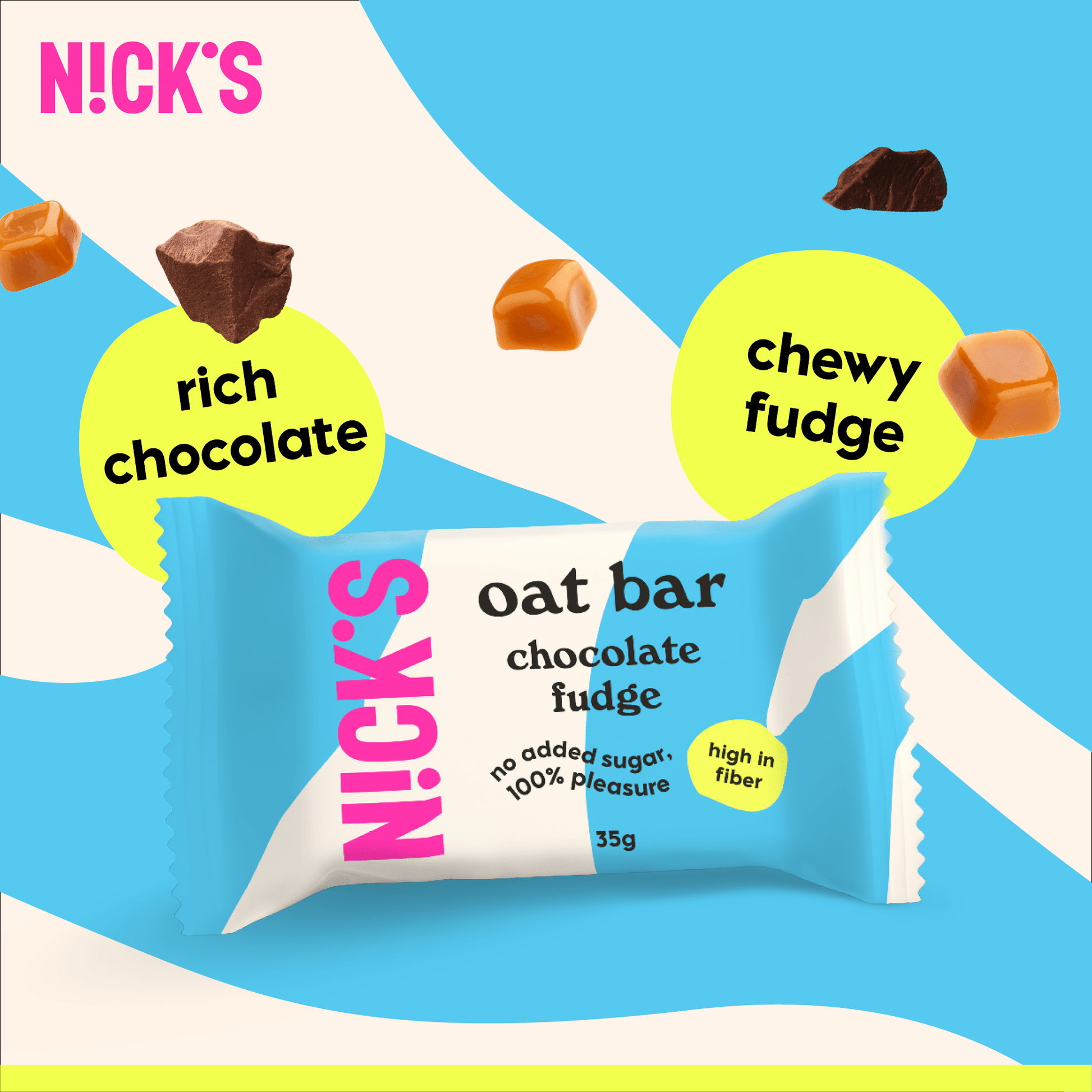 NICK'S - Kaerabatoon "chocolate fudge" 12 x 35g - njom.ee