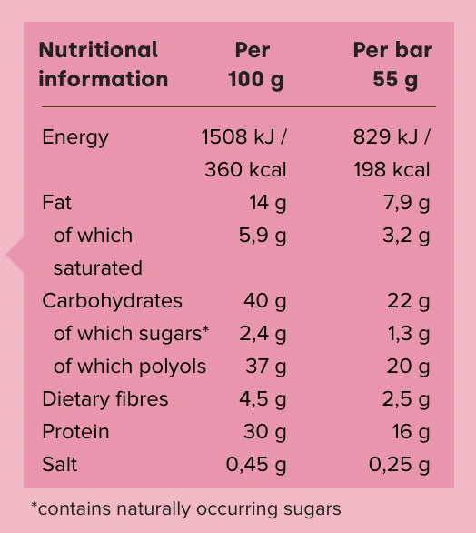 Protein bar "white chocolate strawberry" 55g