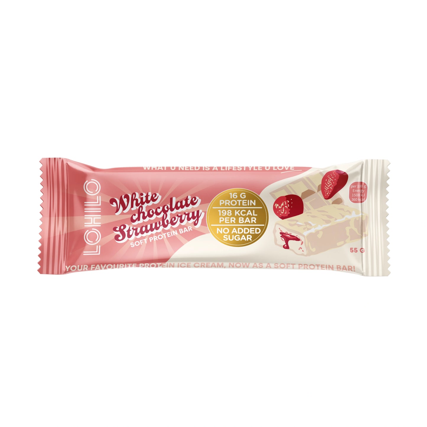 Protein bar "white chocolate strawberry" 12 x 55g