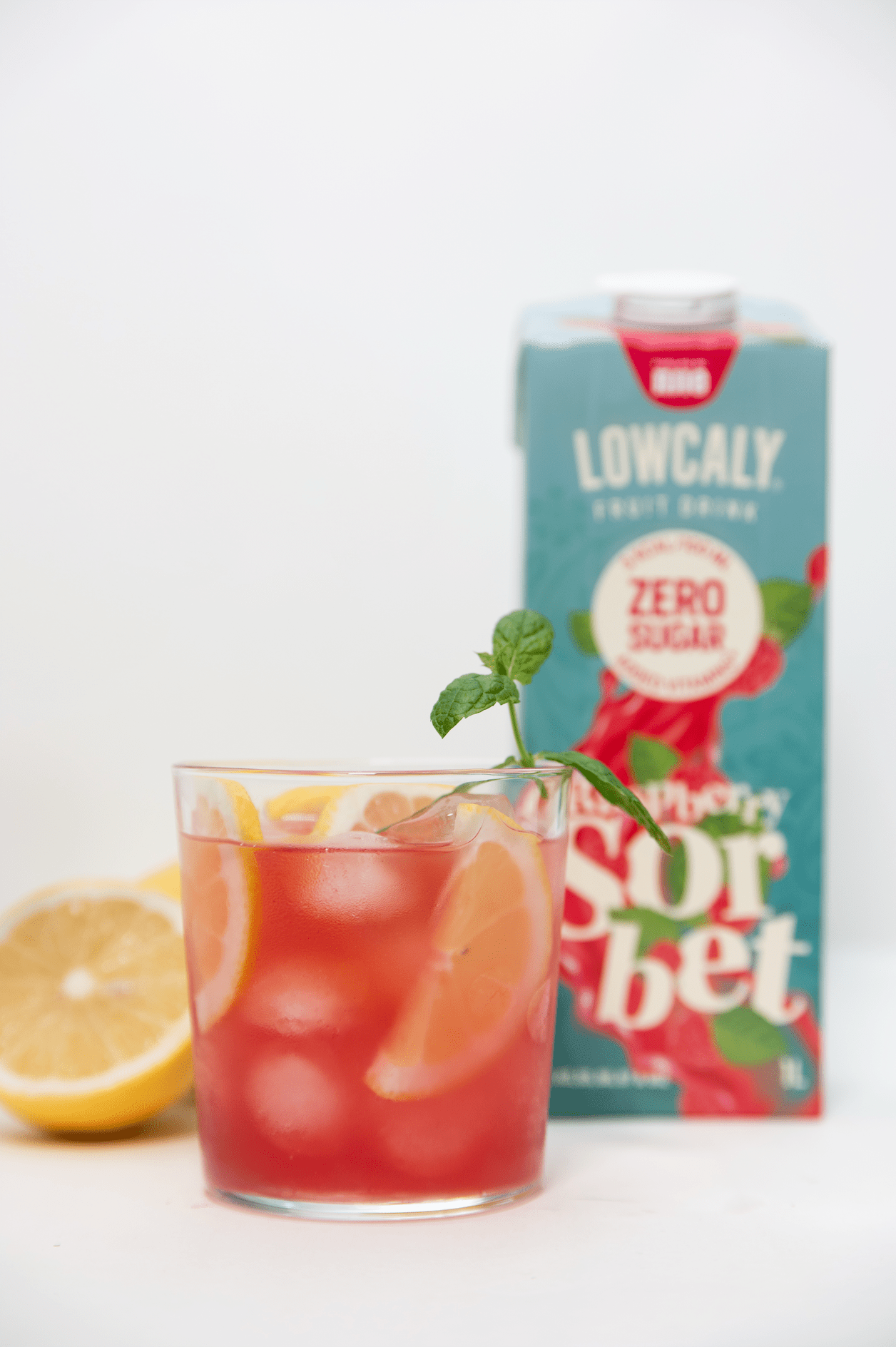 NJIE - Lowcaly suhkruvaba puuviljajook "raspberry sorbet" 10 x 1L - njom.ee