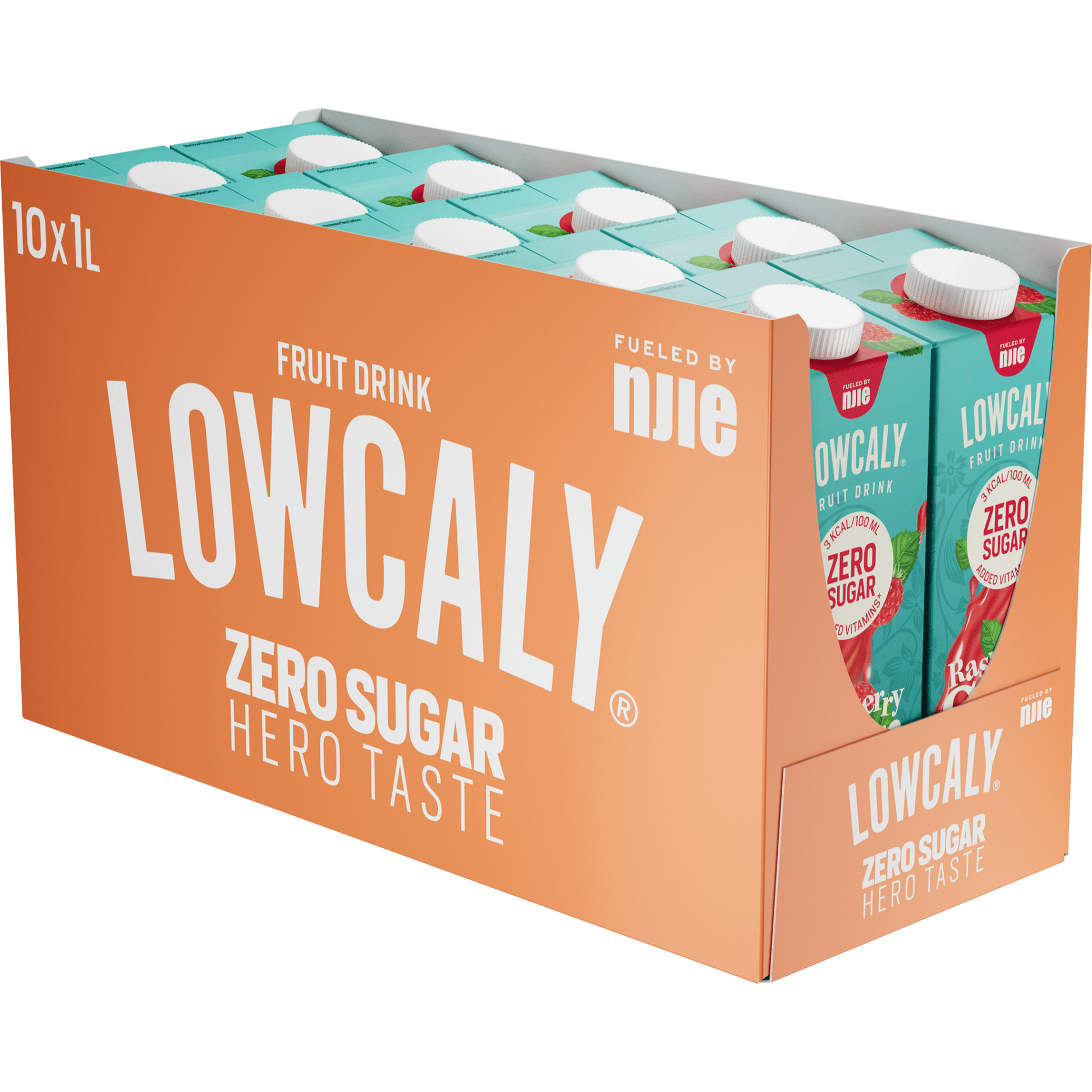 NJIE - Lowcaly suhkruvaba puuviljajook "raspberry sorbet" 10 x 1L - njom.ee