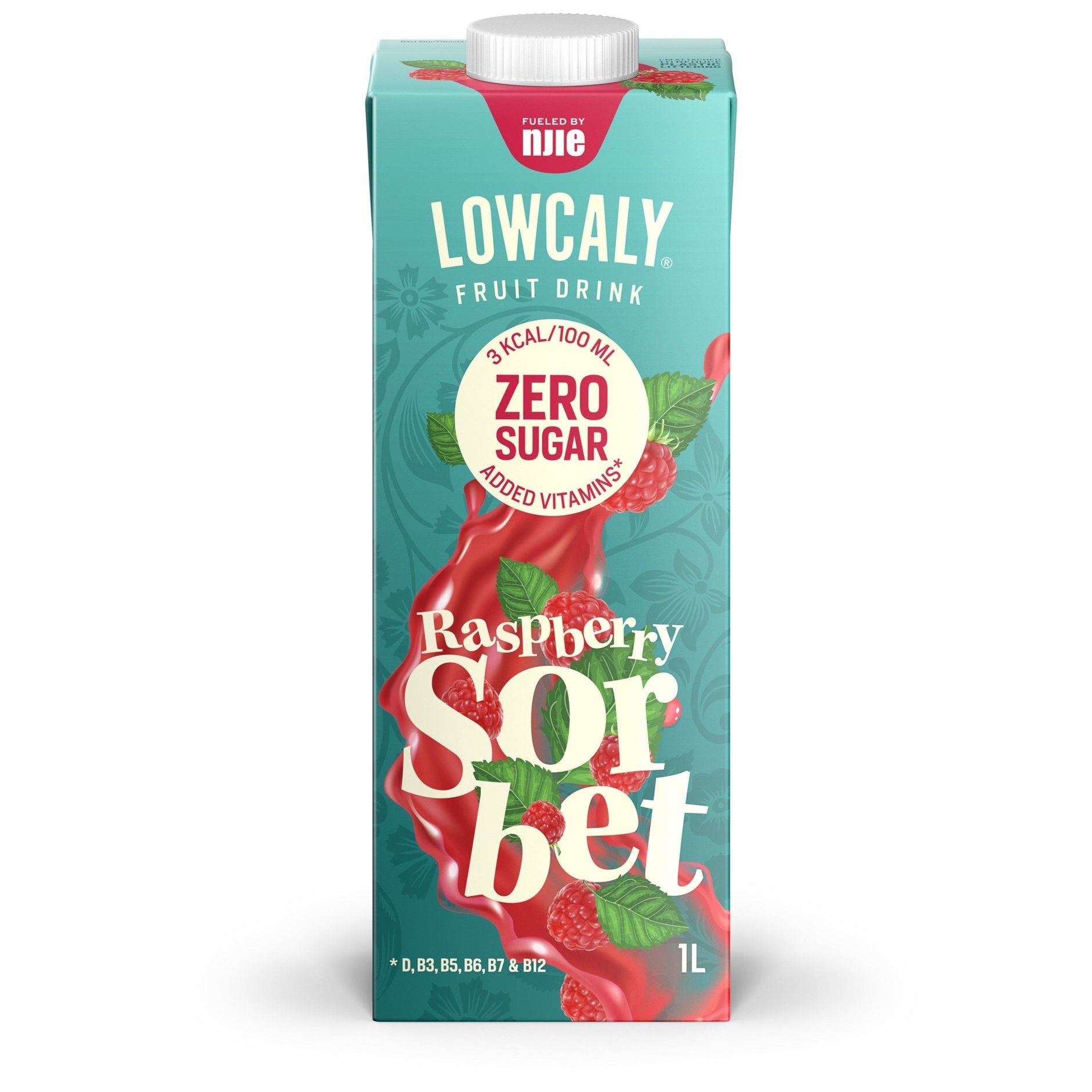 NJIE - Lowcaly suhkruvaba puuviljajook "raspberry sorbet" 10 x 1L - njom.ee