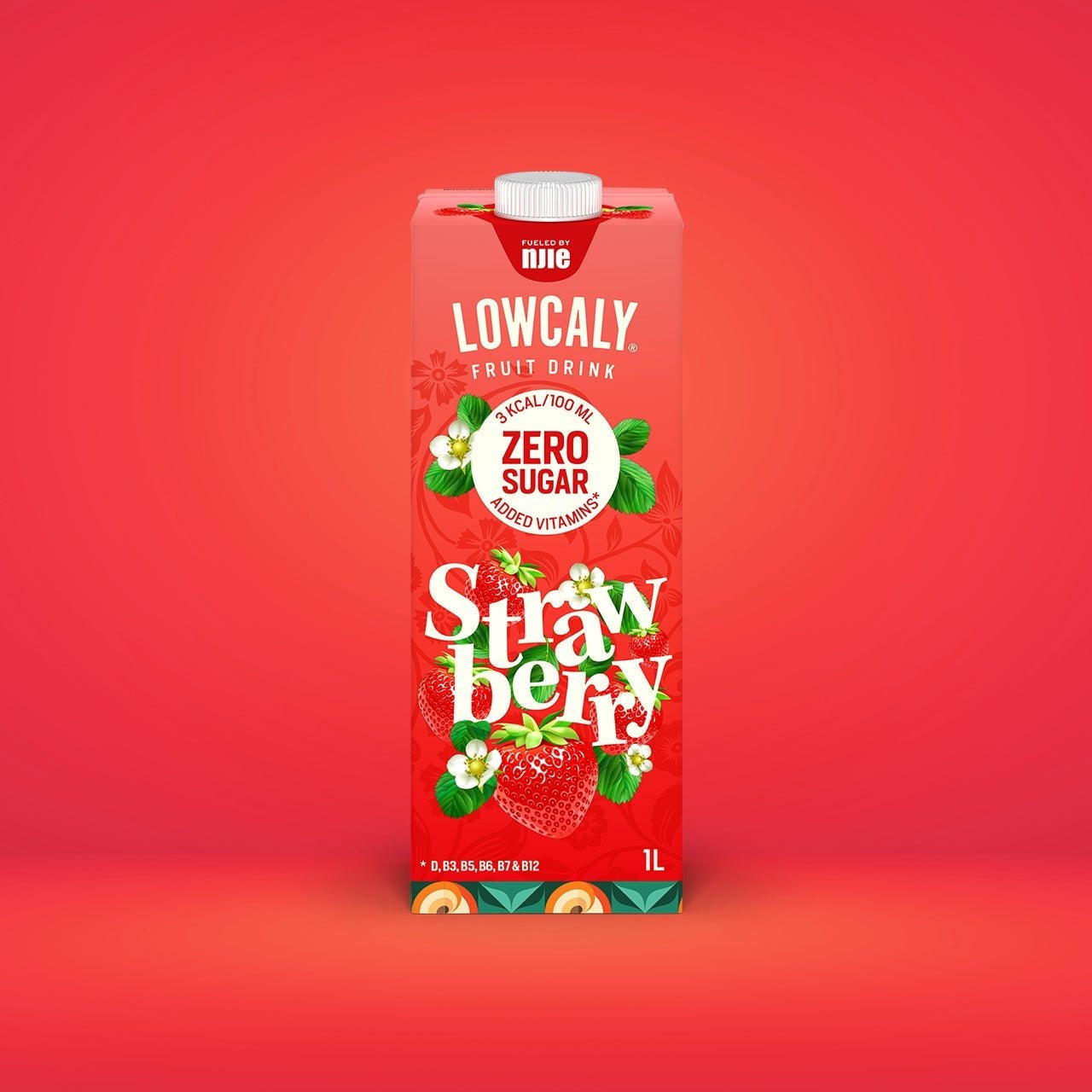 NJIE - Lowcaly suhkruvaba puuviljajook "strawberry" 1L - njom.ee