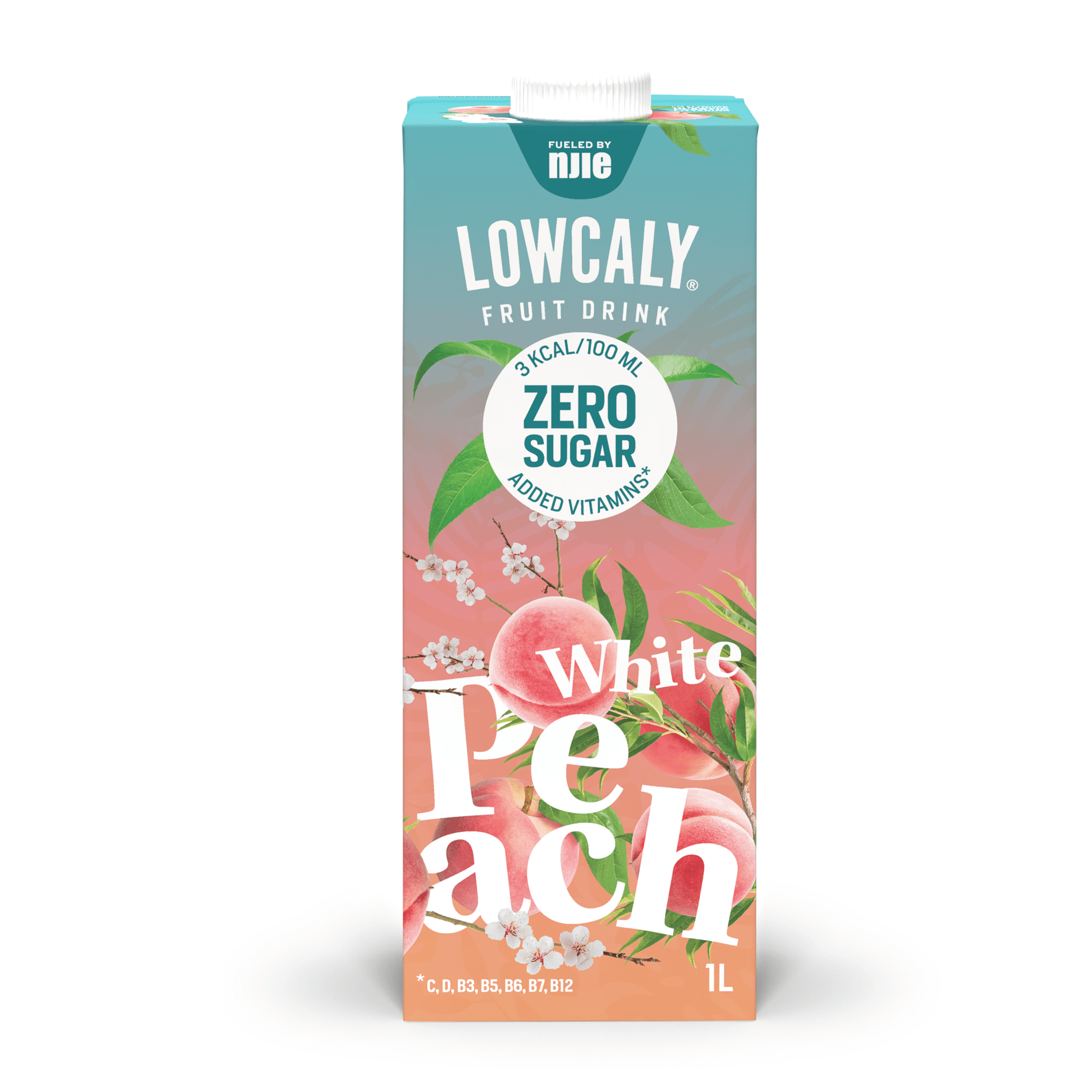 NJIE - Lowcaly suhkruvaba puuviljajook "white peach" 1L - njom.ee