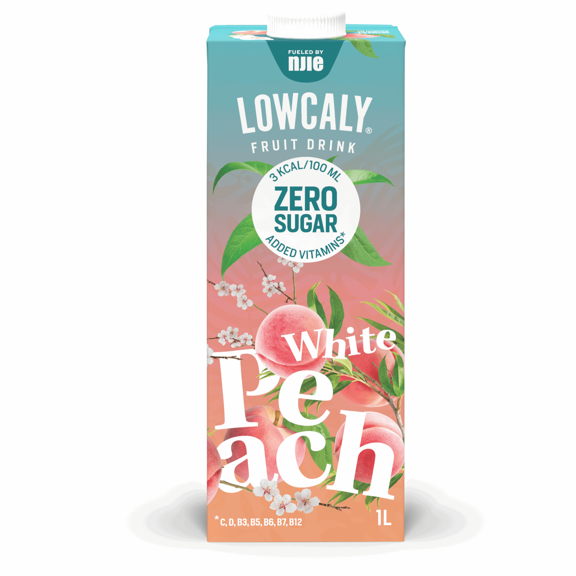 NJIE - Lowcaly suhkruvaba puuviljajook "white peach" 1L - njom.ee