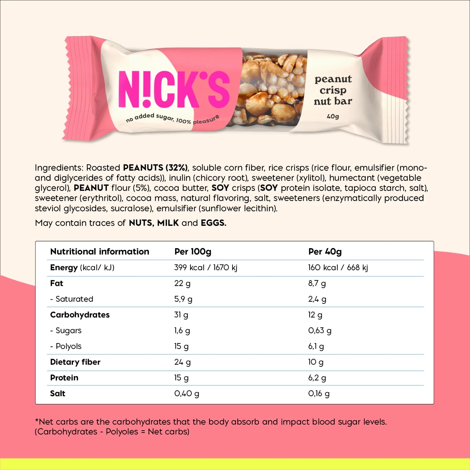 Peanut Crisp riešutų batonėlis 40 g