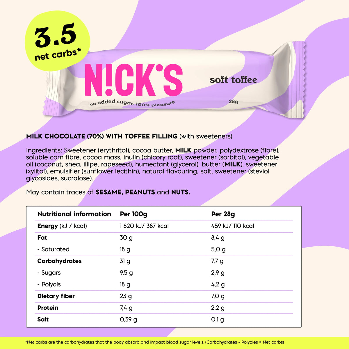 Soft Toffee Chocolate Bar 28g