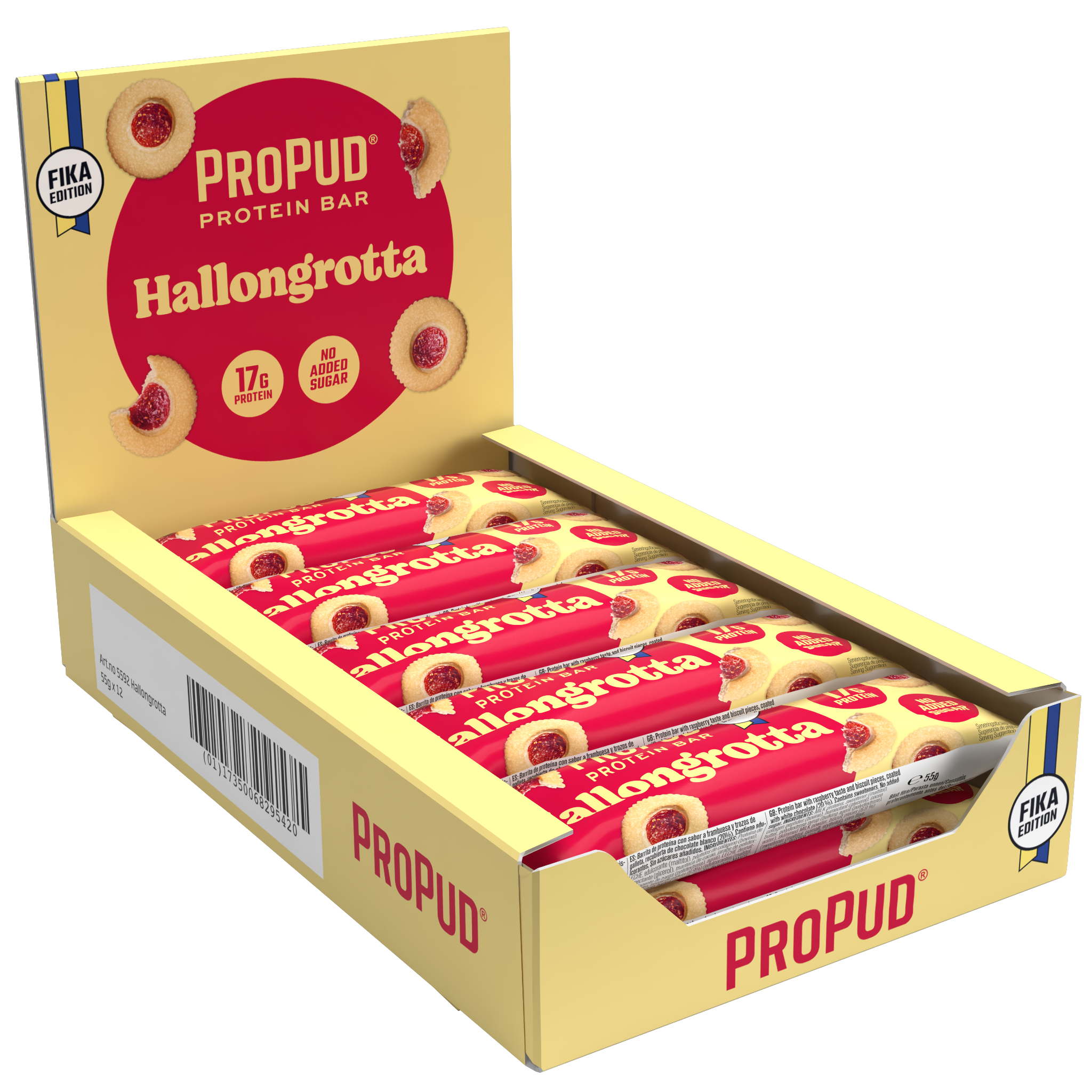 NJIE ProPud Hallongrotta Protein Bar Box of 12