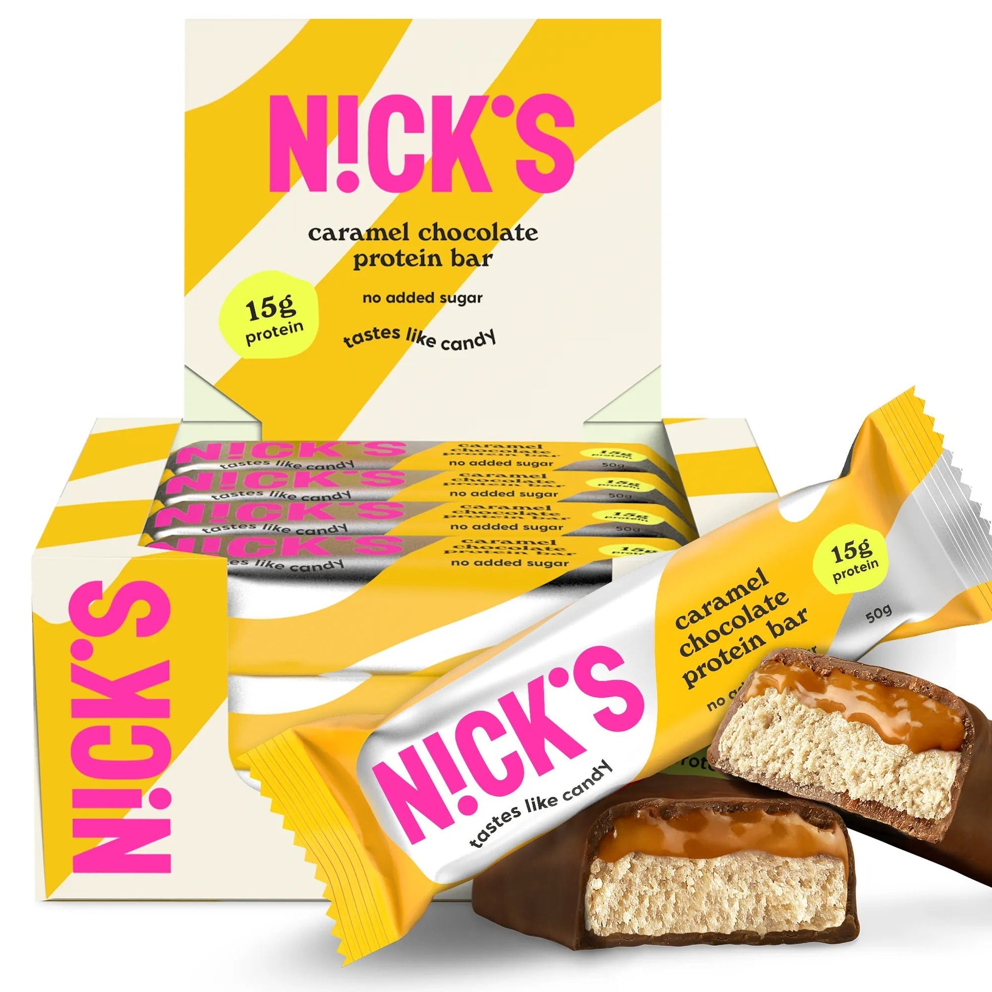 NICK'S - Proteiinibatoon "caramel chocolate" 12 x 50g - njom.ee
