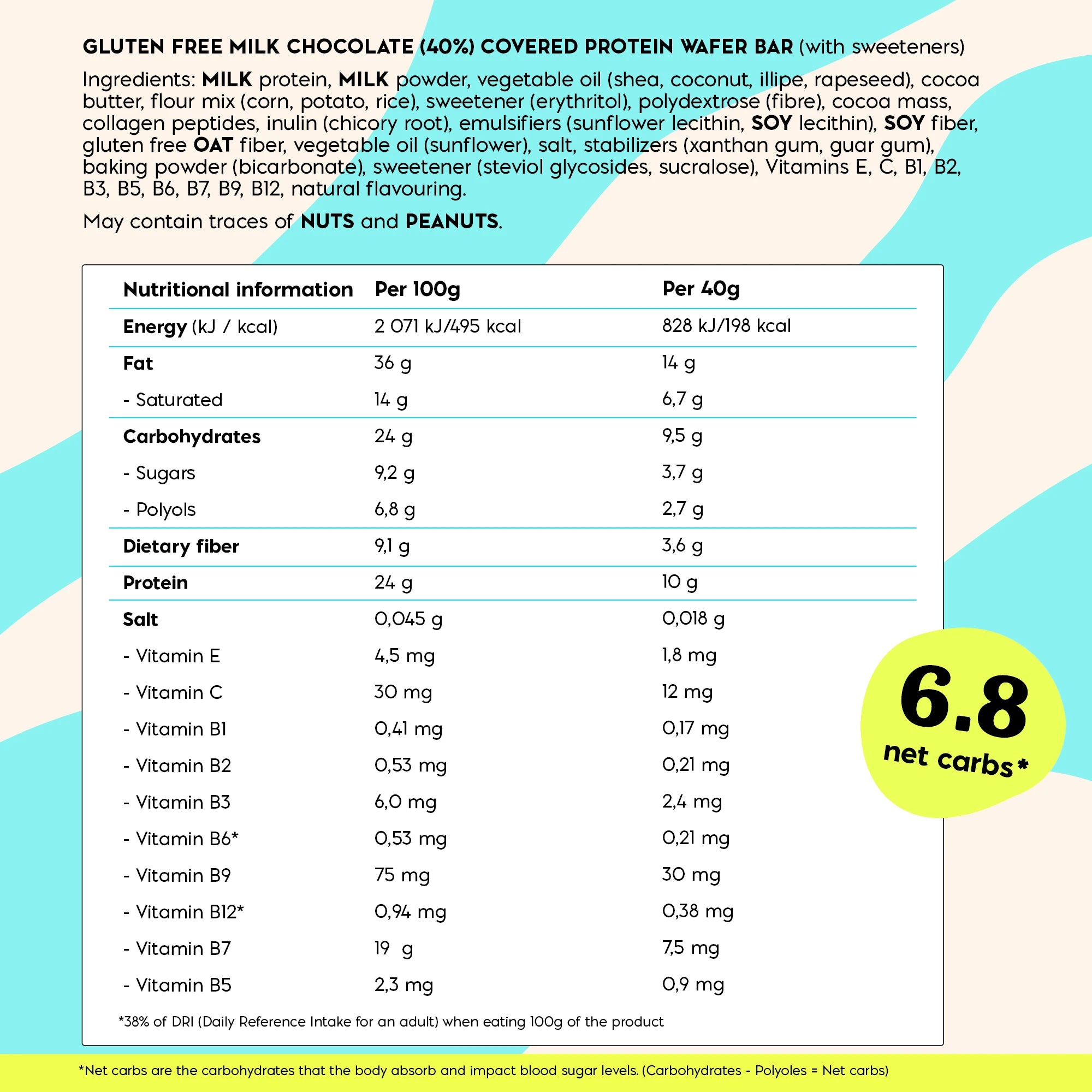 NICK'S Chocolate Protein Wafer 40 g