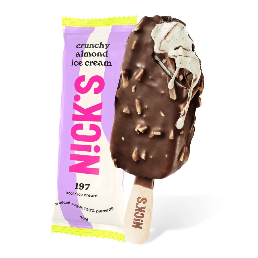 NICK'S jäätis - Pulgajäätis "crunchy almond" 20 x 90ml - njom.ee