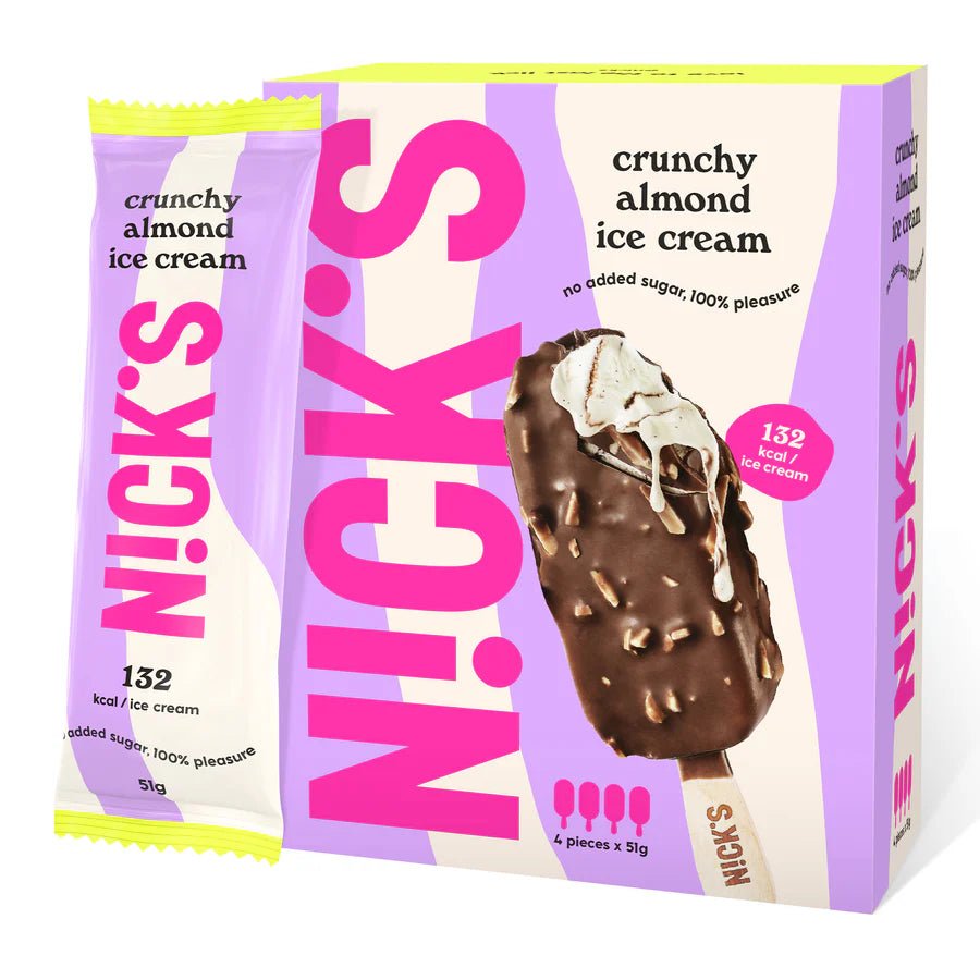 NICK'S jäätis - Pulgajäätis "crunchy almond" multipakk 24 x 51ml - njom.ee