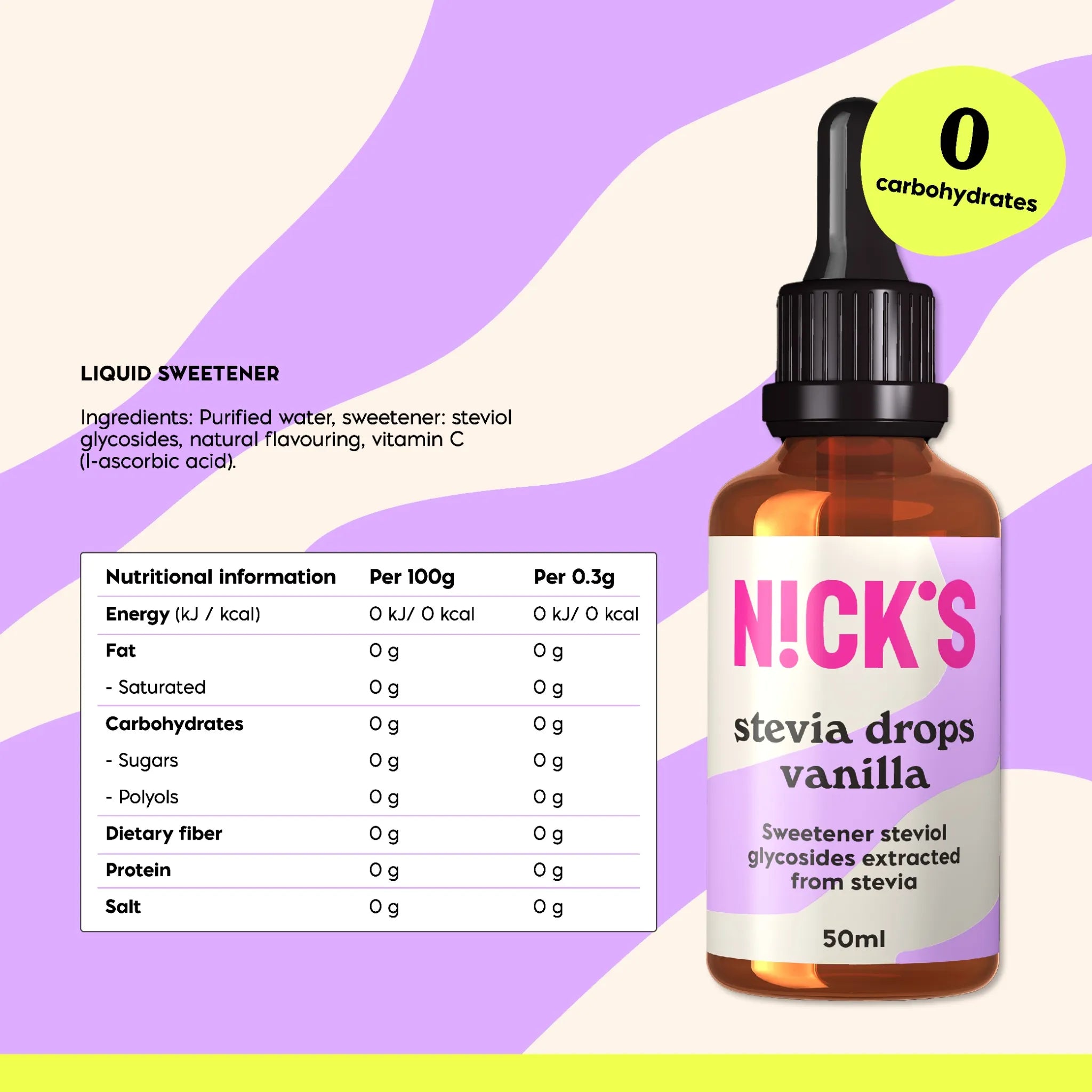 NICK’S Vanilla Stevia Drops 50 ml