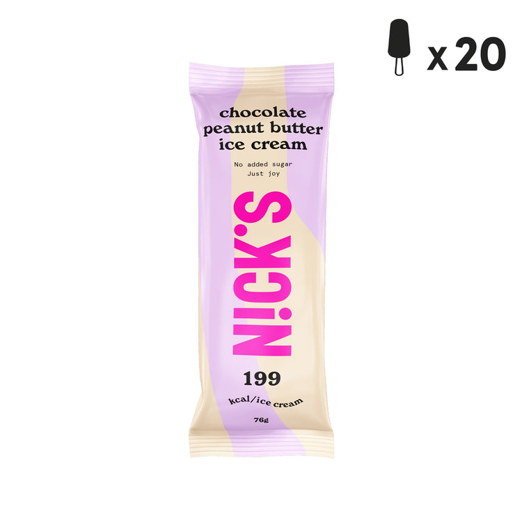 NICK'S jäätis-Pulgajäätis "chocolate peanut butter" 20 x 90ml - njom.ee