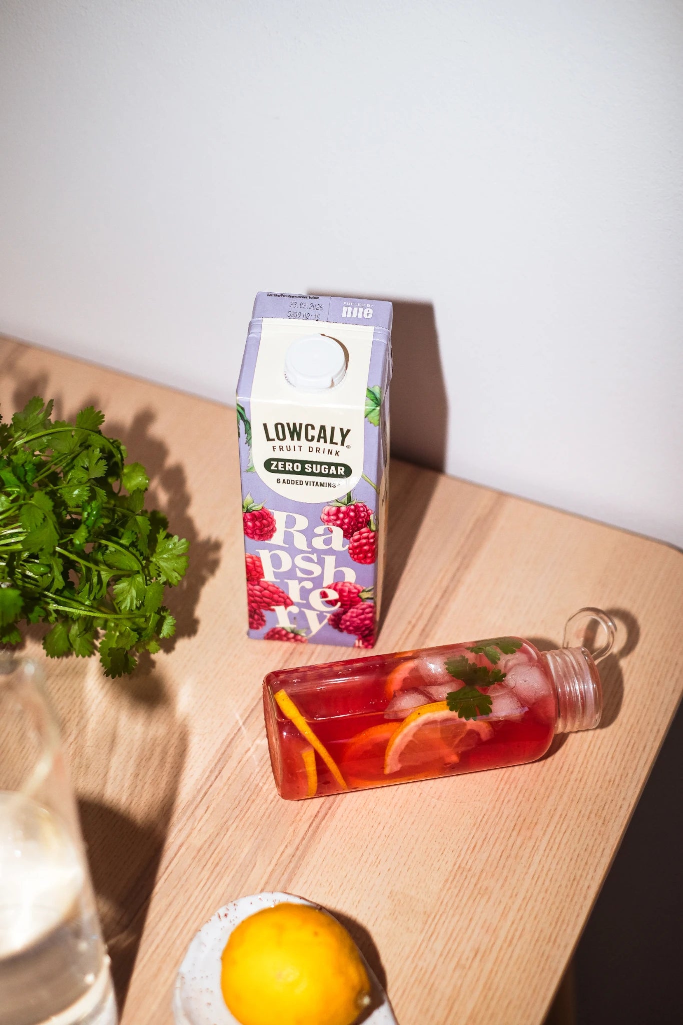 NJIE Lowcaly Raspberry Sorbet Sugar-Free Fruit Drink Box of 10