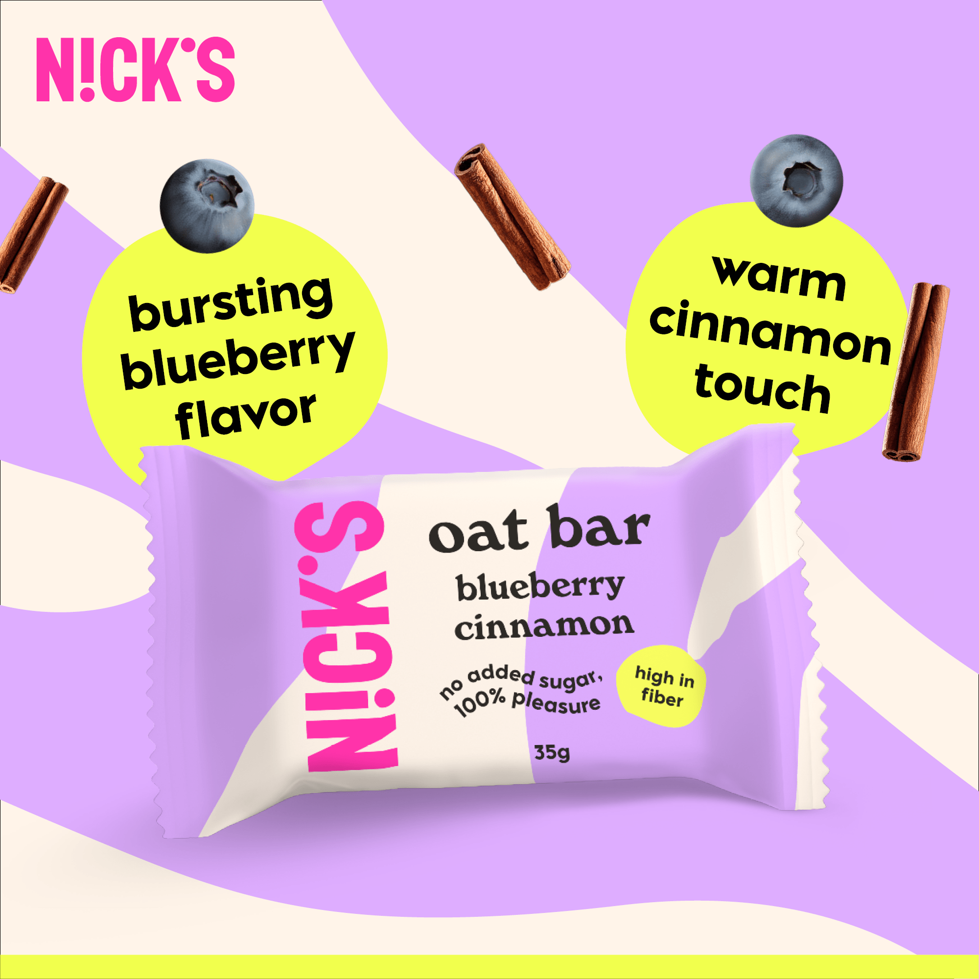 NICK’S Blueberry Cinnamon Oat Bar 35 g