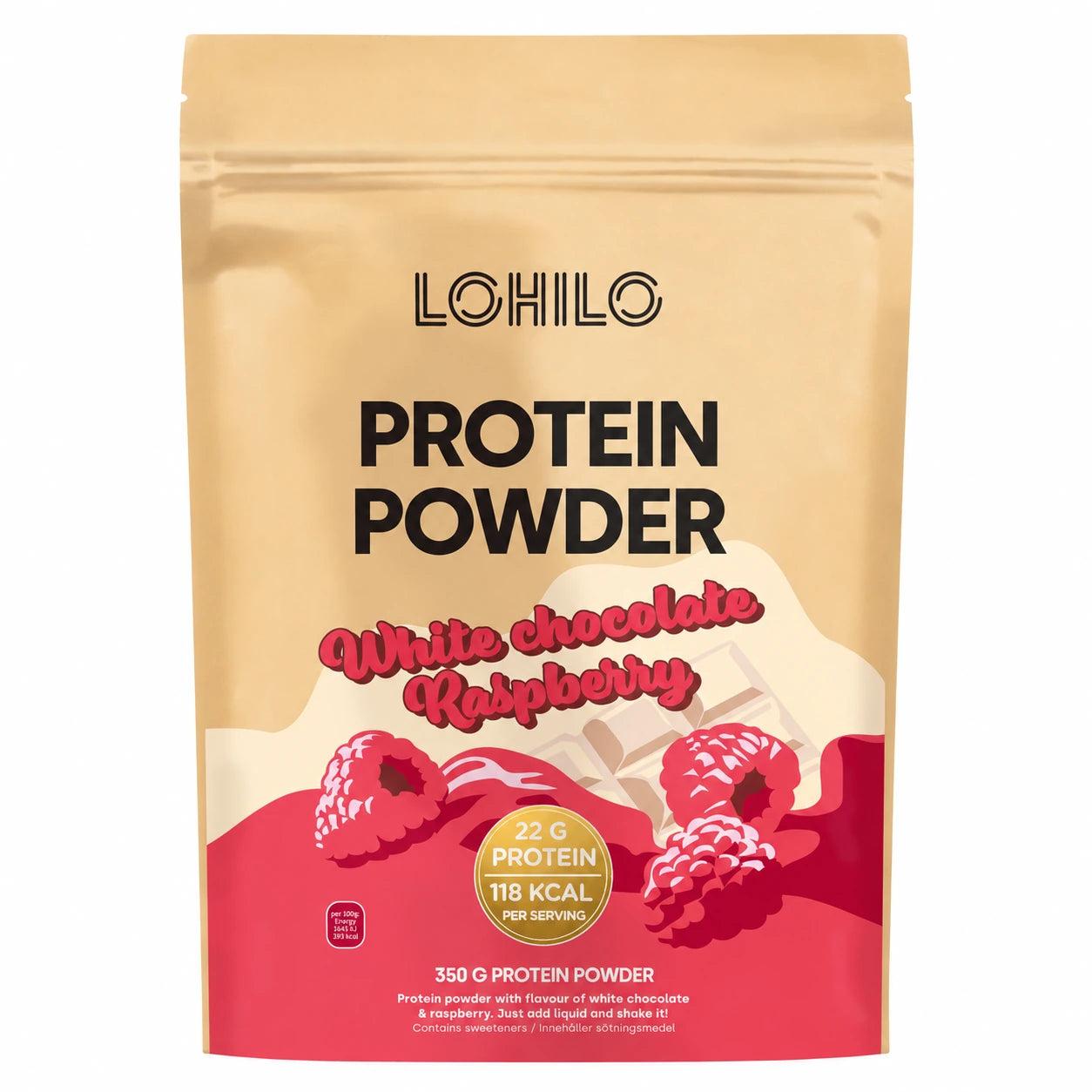 LOHILO Protein Powder White Chocolate Raspberry 350 g