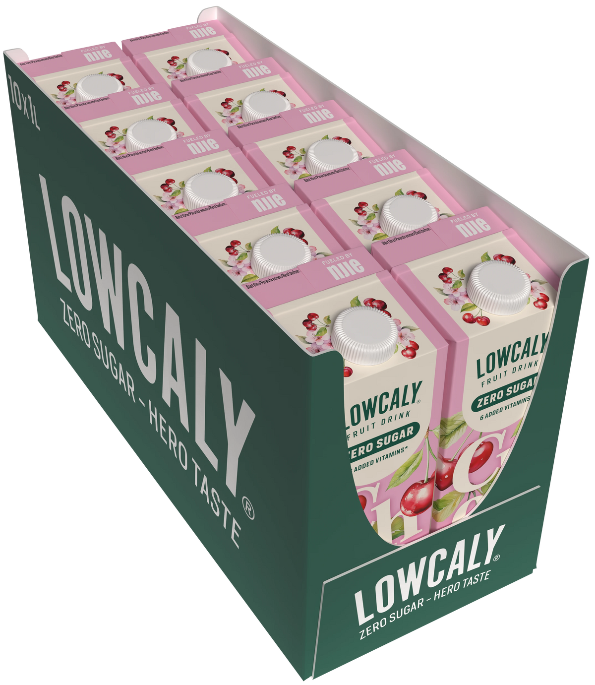 Lowcaly вишнёвый фруктовый напиток без сахара 1L – коробка 10 шт.