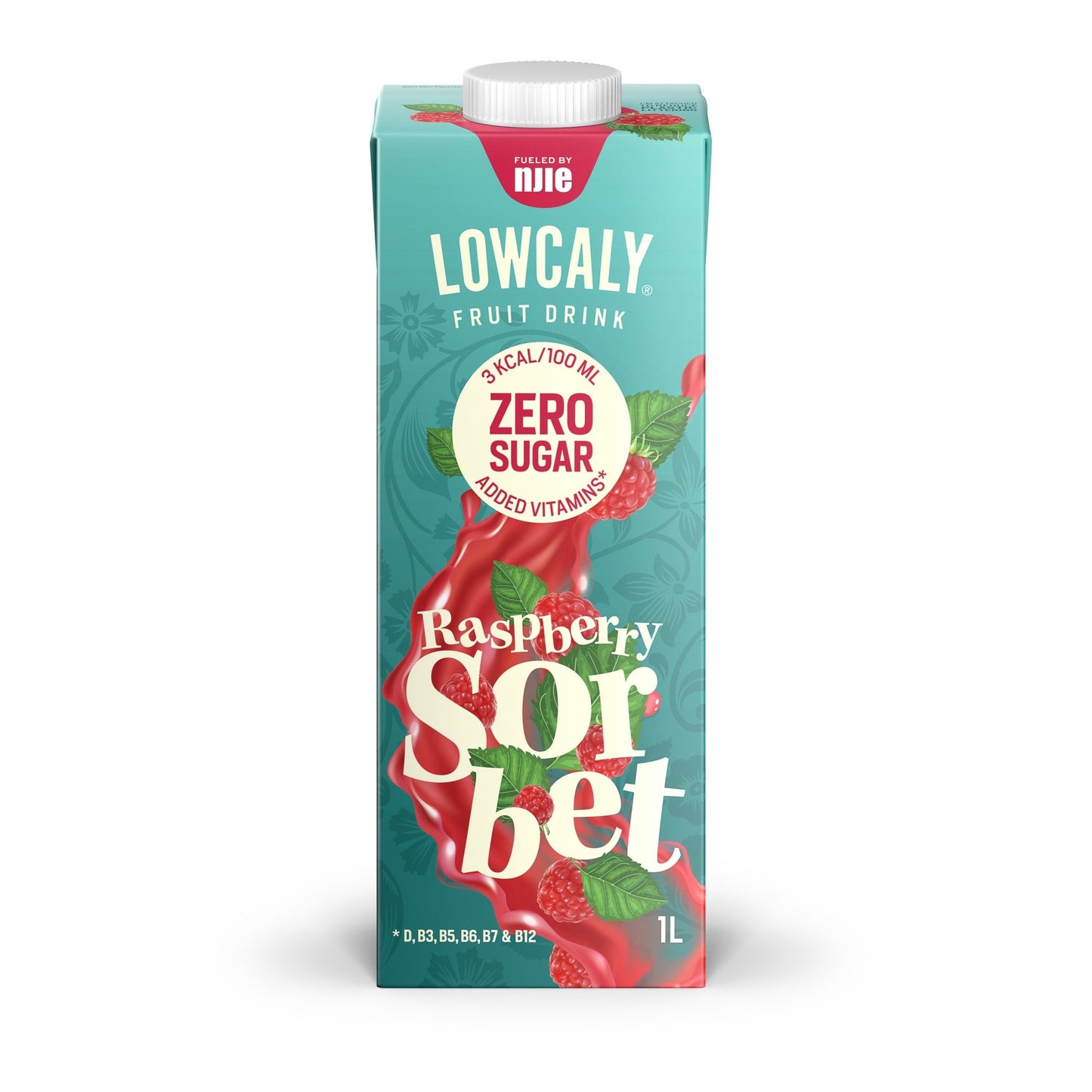 NJIE - Lowcaly suhkruvaba puuviljajook "raspberry sorbet" 10 x 1L - njom.ee