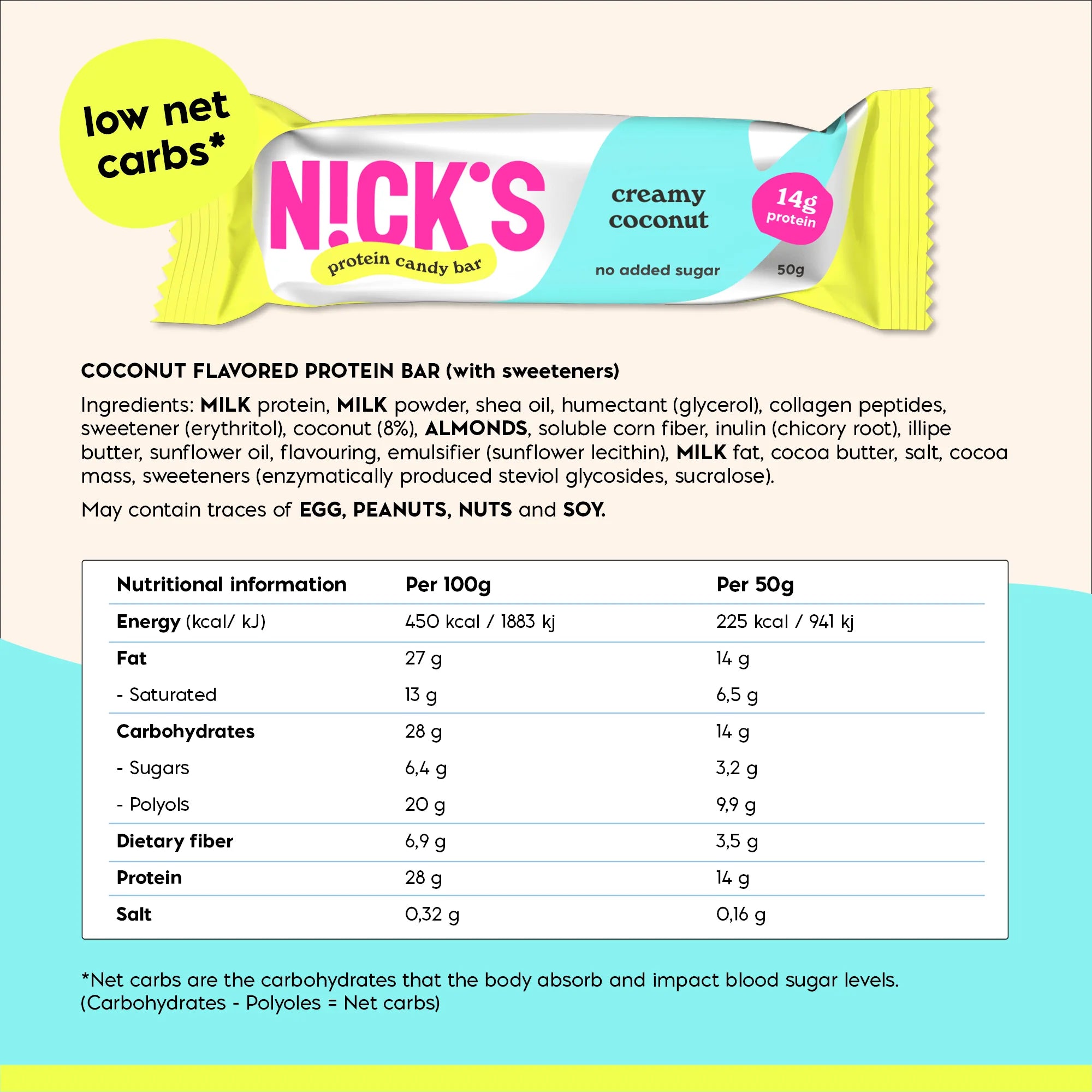Creamy Coconut Protein Bar 50g