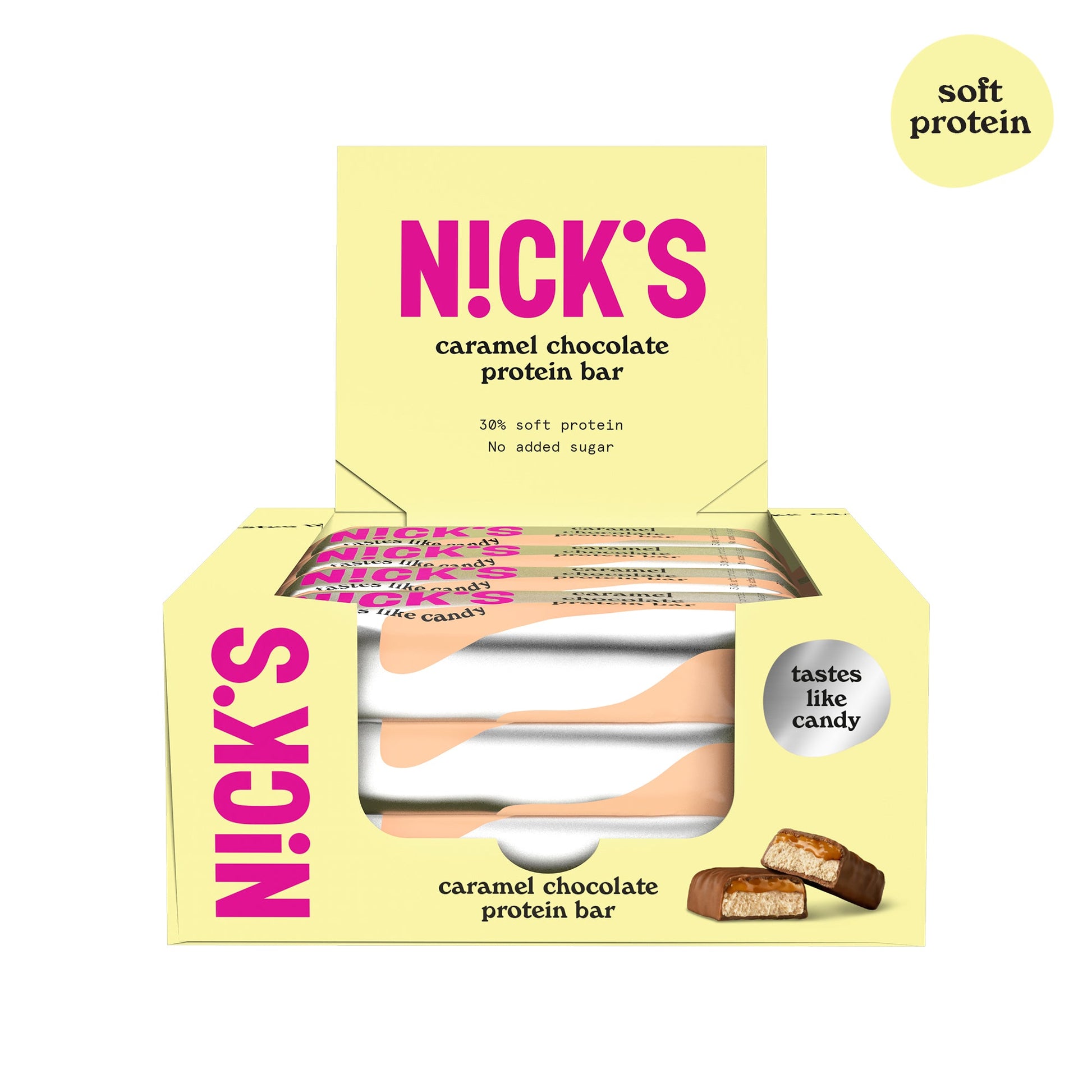 NICK'S - Proteiinibatoon "caramel chocolate" 12 x 50g - njom.ee