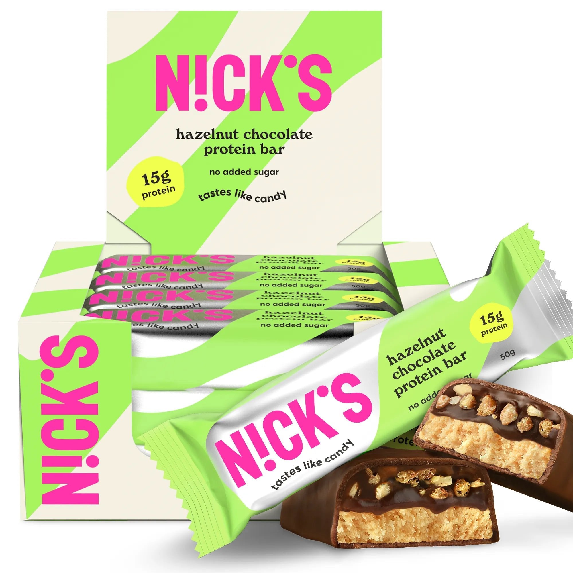 NICK'S Hazelnut Chocolate Protein Bar Box of 12