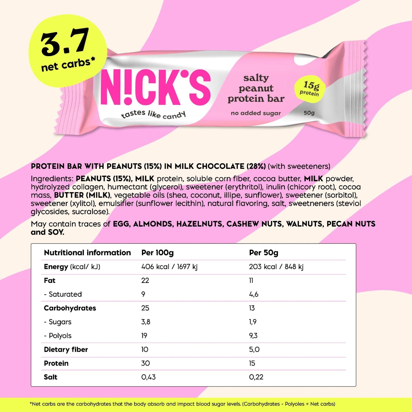 NICK'S - Proteiinibatoon "salty peanut" 50g - njom.ee
