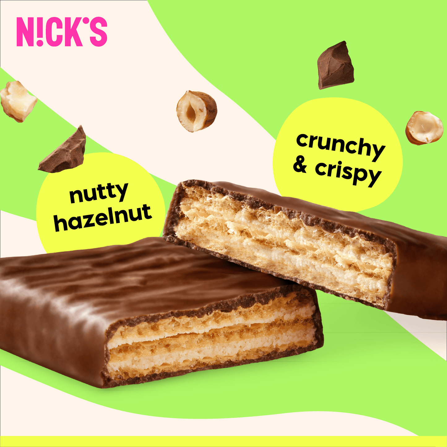 NICK'S - Proteiinivahvel "hazelnut" 12 x 40g - njom.ee