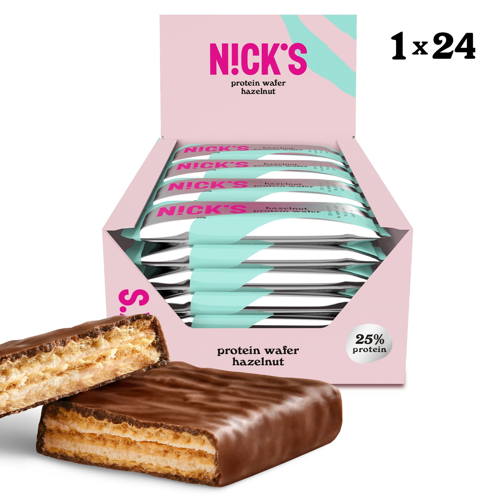 NICK'S - Proteiinivahvel "hazelnut" 24 x 40g - njom.ee