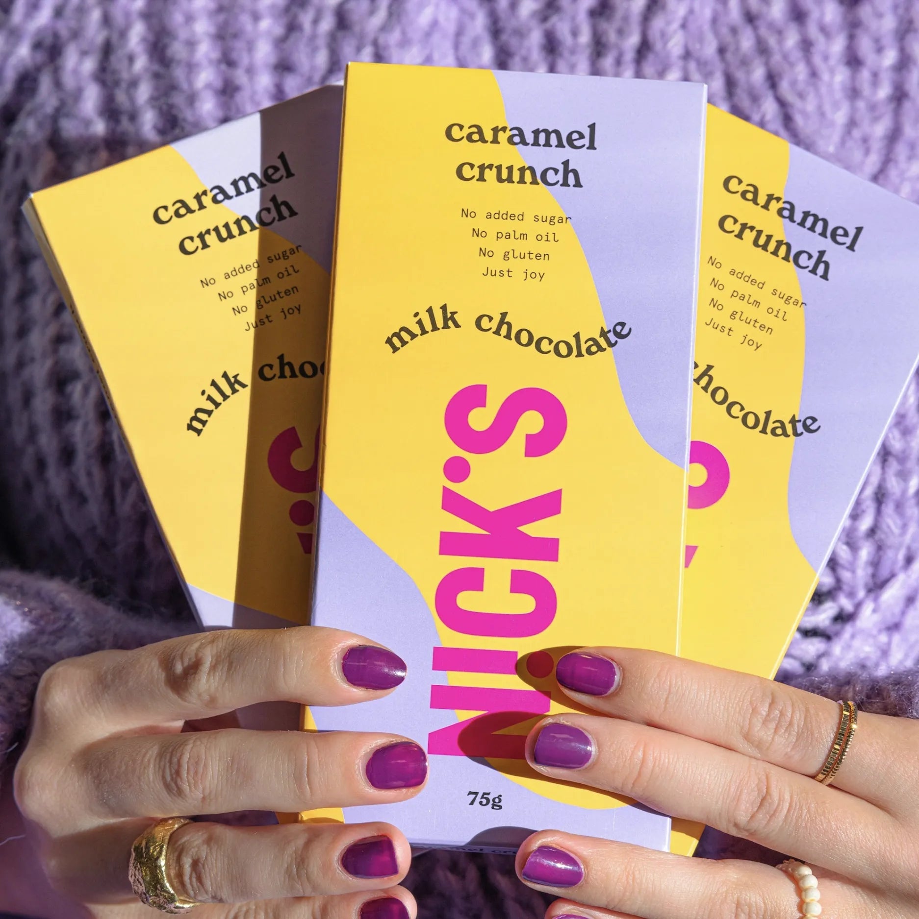 NICK'S - Šokolaaditahvel ''caramel crunch'' 75g - njom.ee