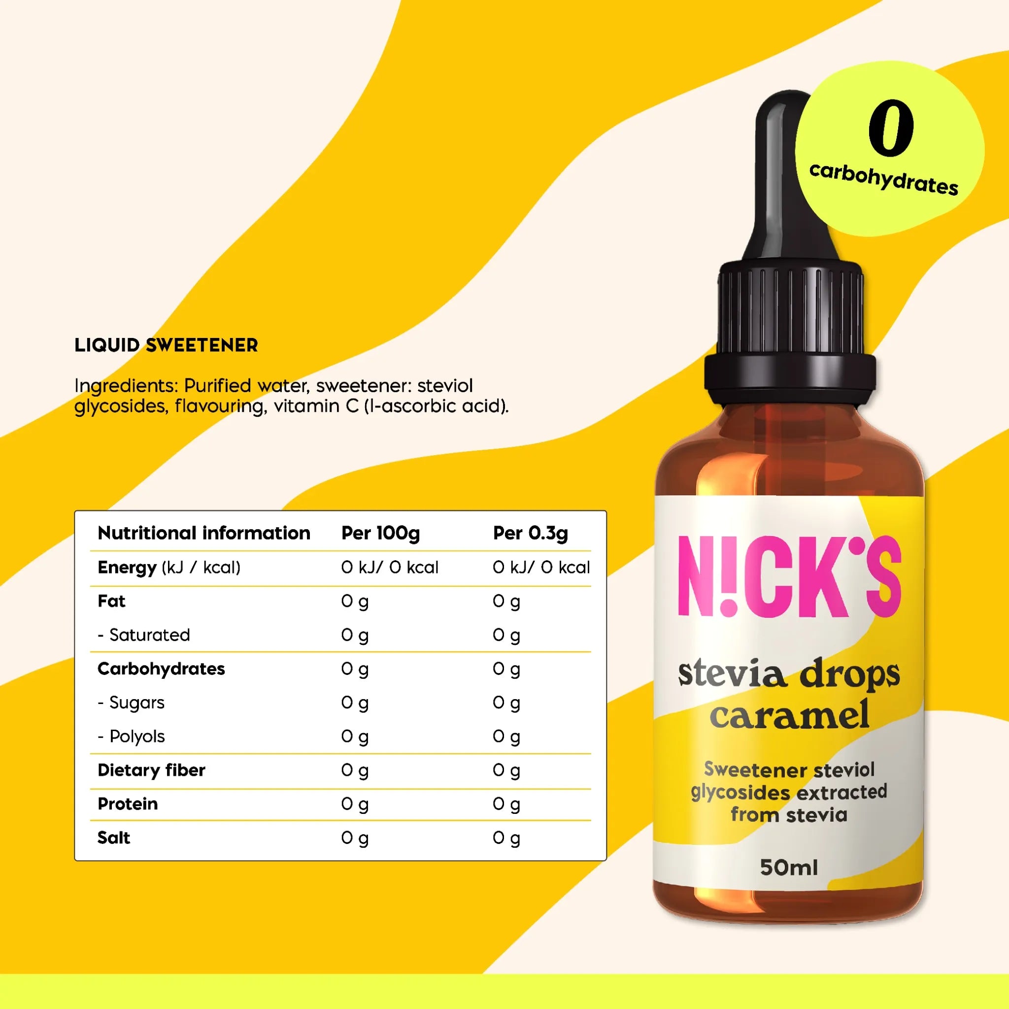 NICK’S Caramel Stevia Drops 50 ml