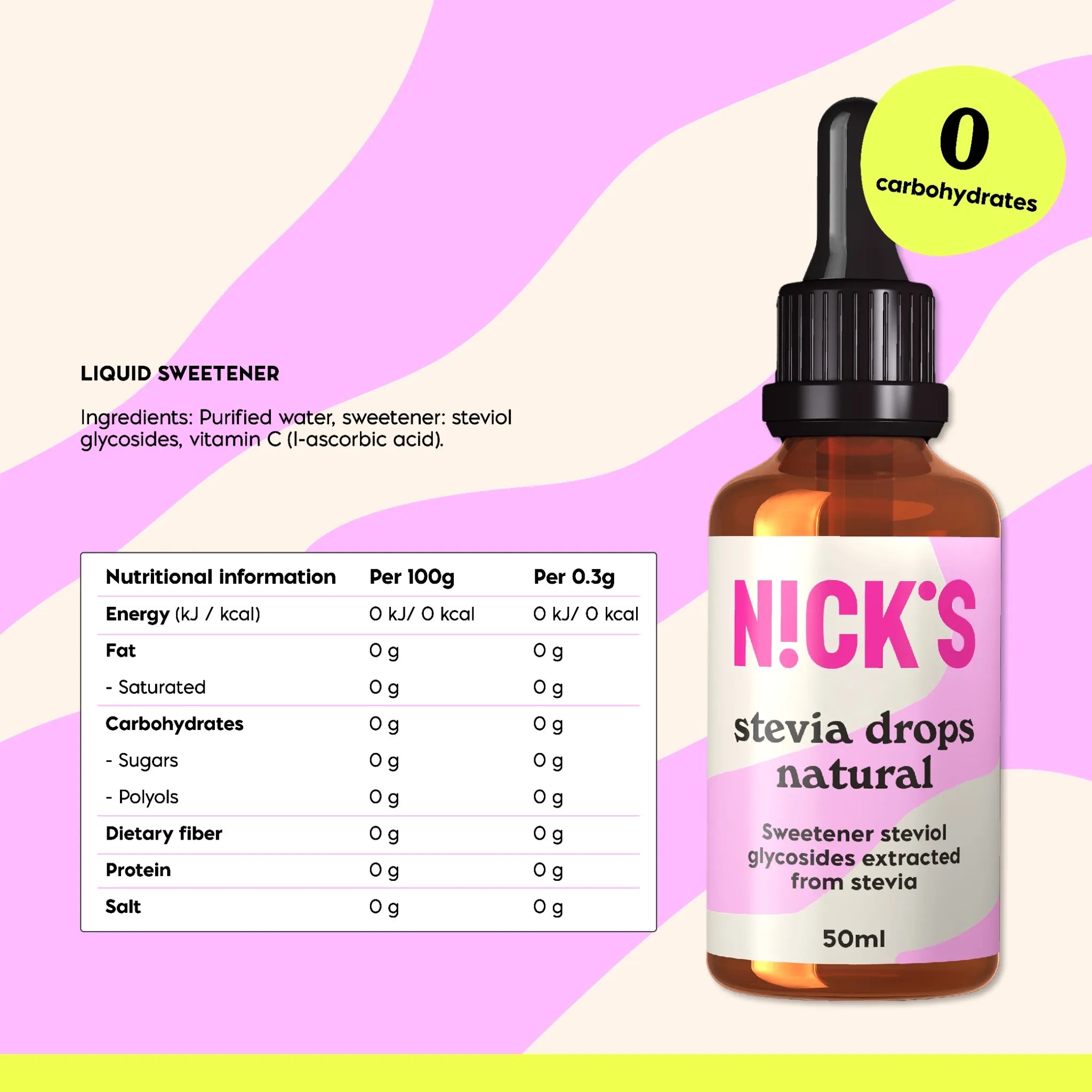 NICK’S Natural Stevia Drops 50 ml