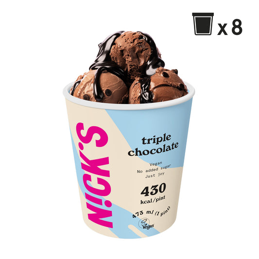 NICK'S jäätis-Vegan jäätis "triple chocolate" 8 x 473ml (parim enne 14.07.24) - njom.ee