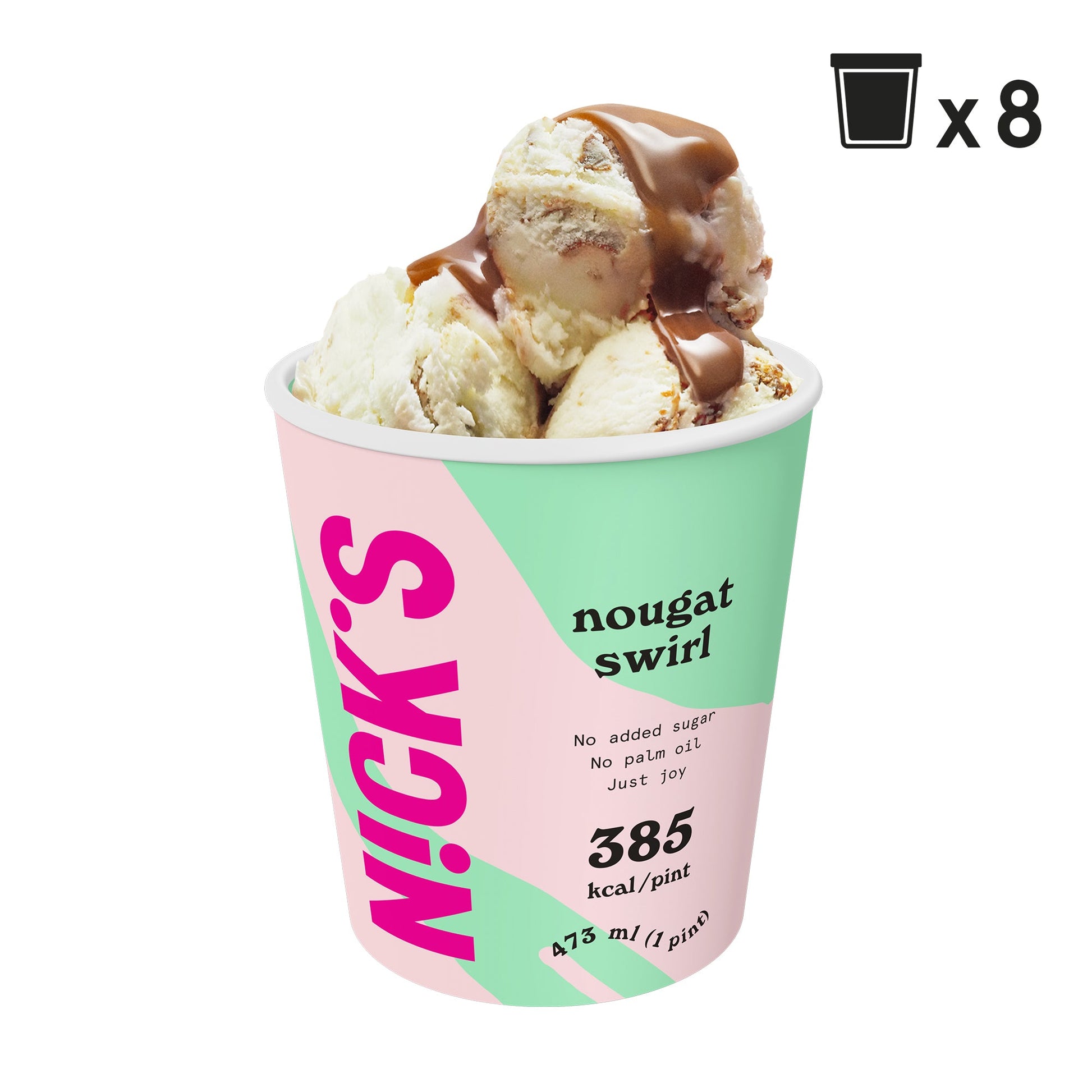 NICKS nougat swirl ice cream no added sugar no gluten no palm oli - njom.ee