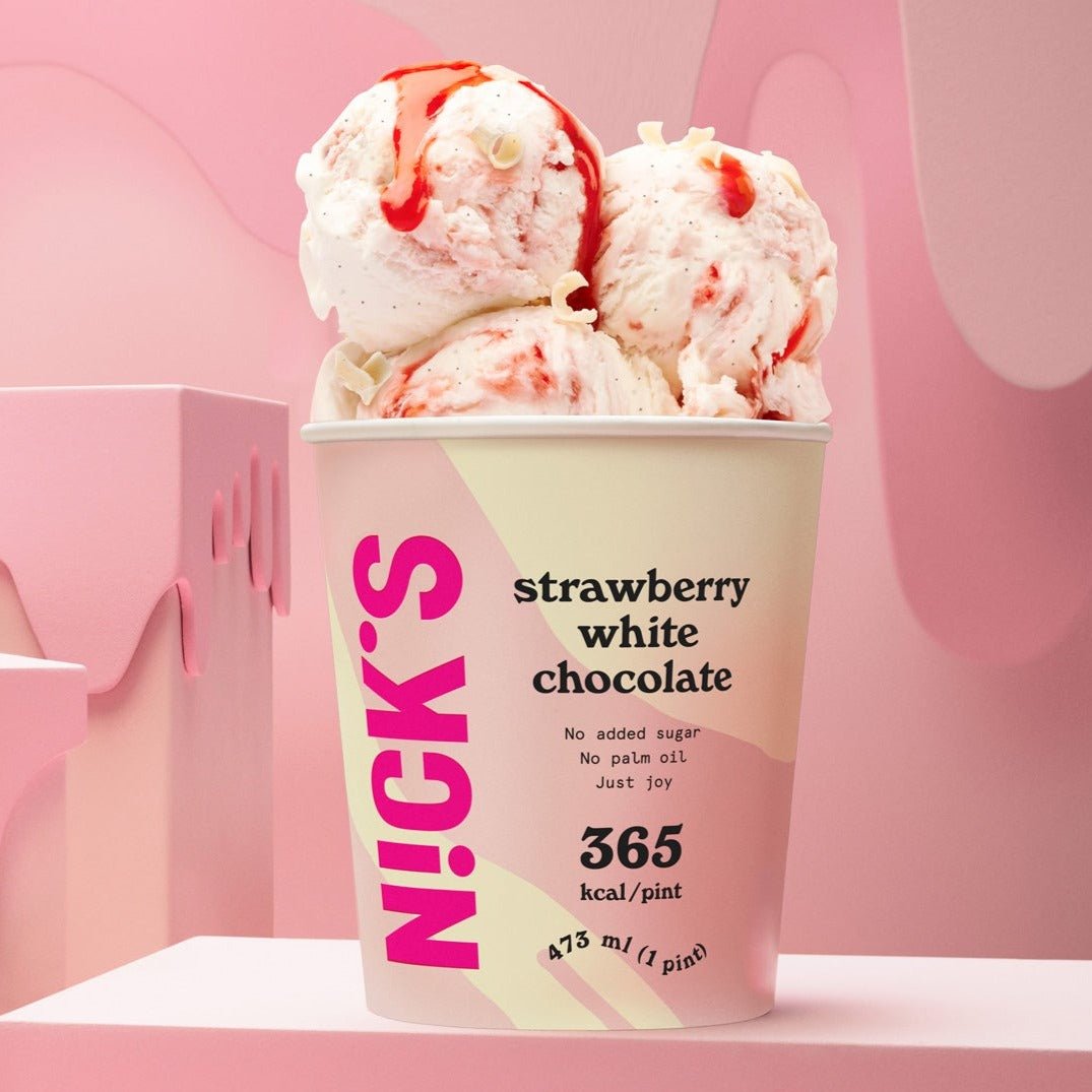 NICK'S jäätis-Jäätis "strawberry white chocolate" 8 x 473ml - njom.ee