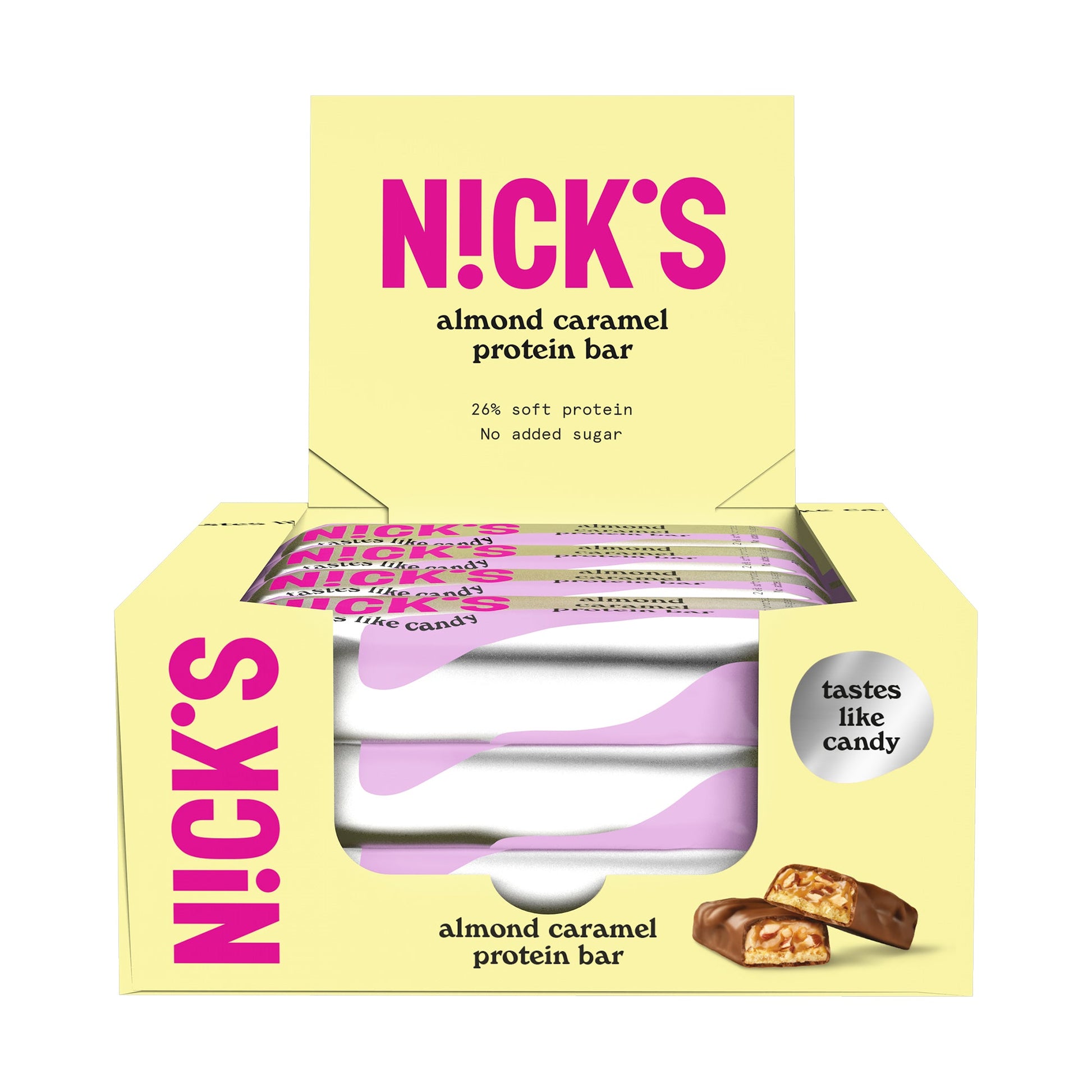 NICK'S-Proteiinibatoon "almond caramel" 12 x 50g - njom.ee