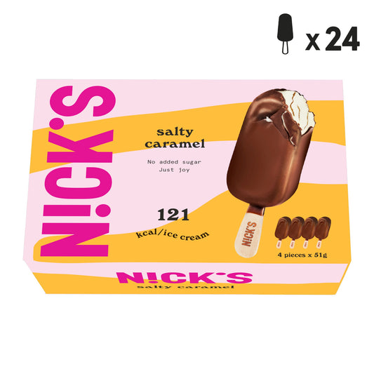 NICK'S jäätis-Pulgajäätis "salty caramel" multipakk 24 x 51ml - njom.ee