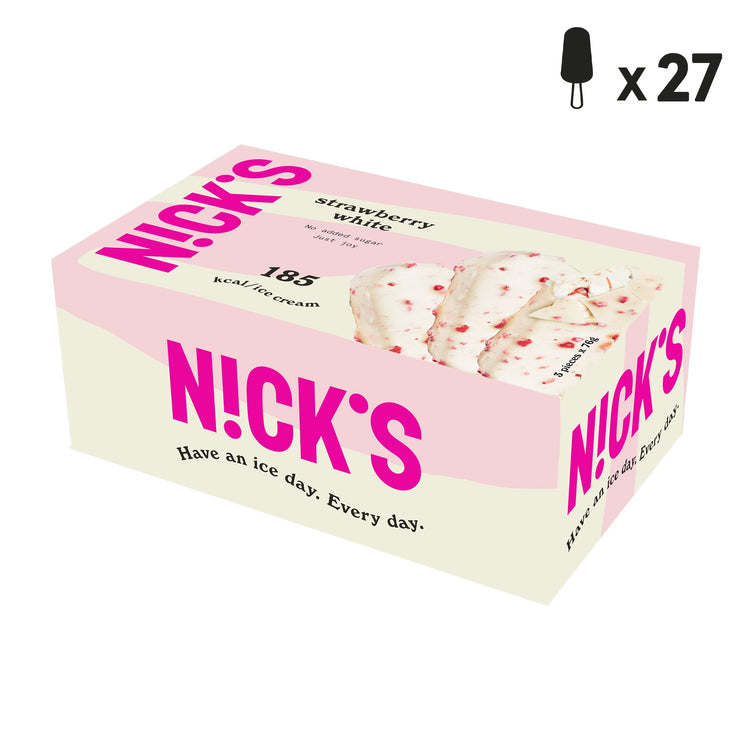 NICK'S jäätis-Pulgajäätis "strawberry white" multipakk 27 x 90ml - njom.ee