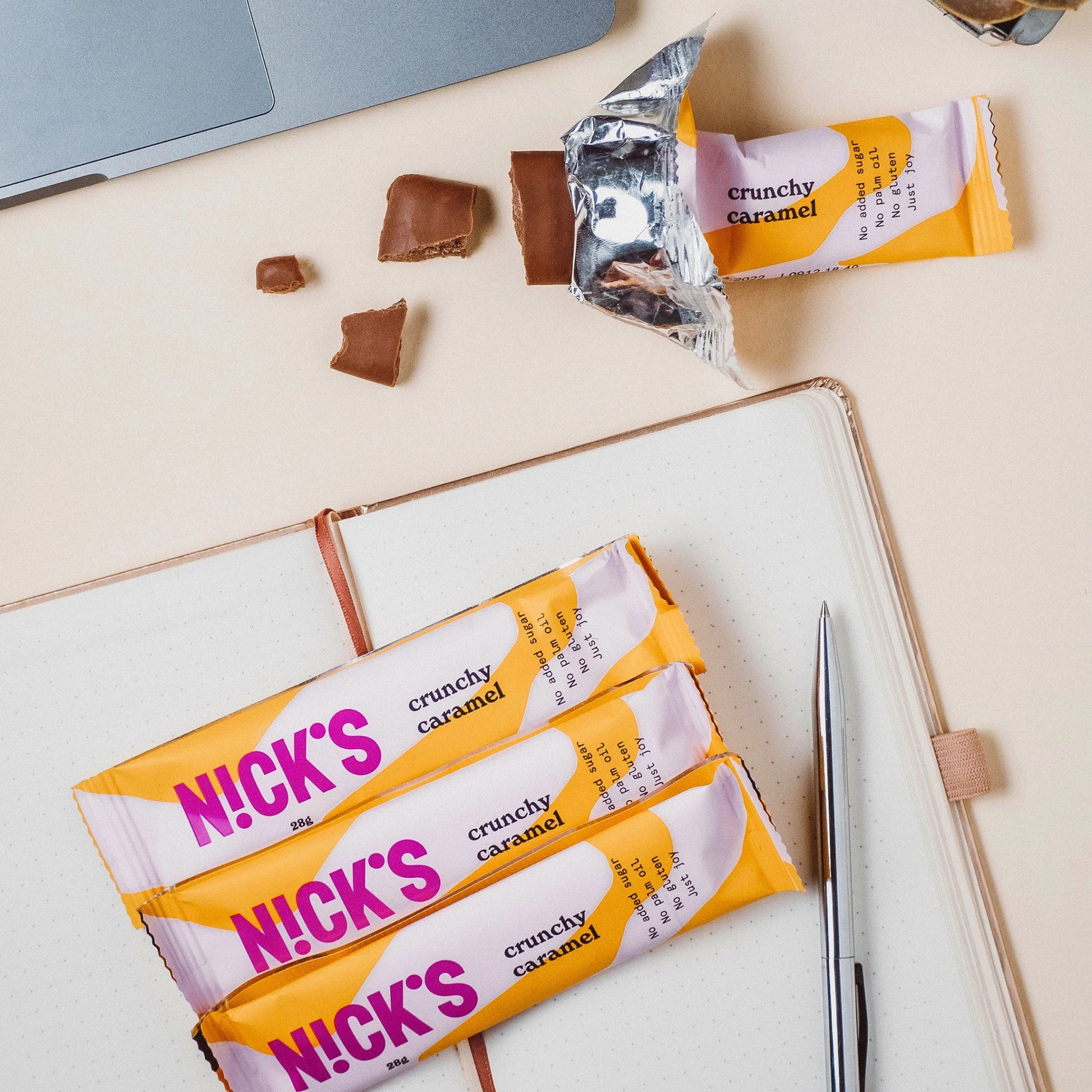 NICK'S-Šokolaad "crunchy caramel" 28g - njom.ee